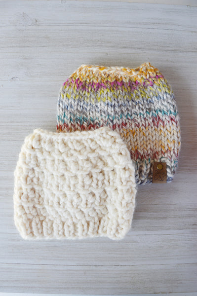 Hudson Messy Bun Knit Beanie